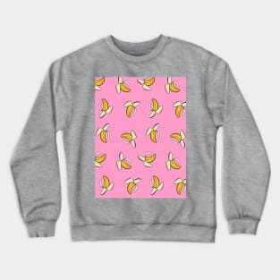 Banana Pattern on Pink Crewneck Sweatshirt